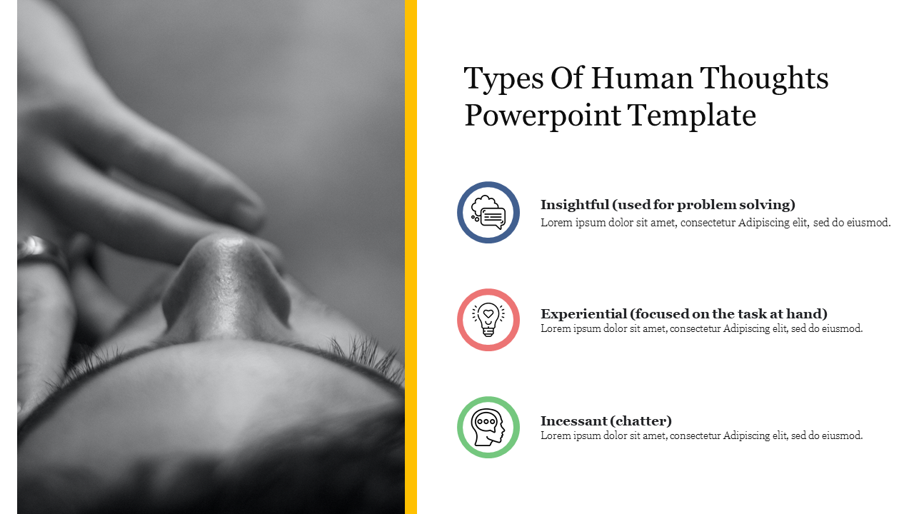 Types Of Human Thoughts Powerpoint Template
